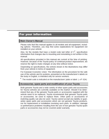 toyota hilux 2021 owners manual rhd and lhd